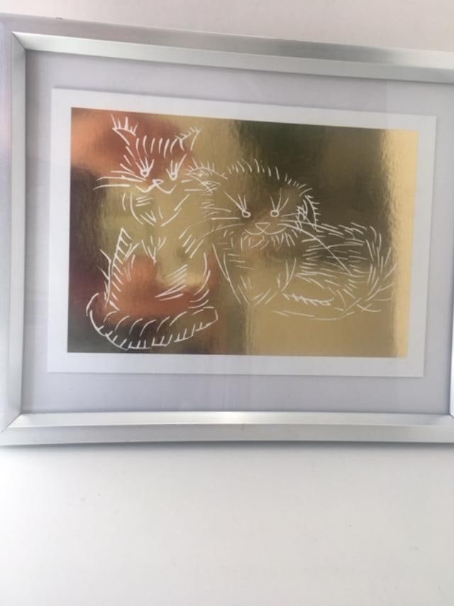 Ai Weiwei (b.1957 Chinese), Cats, (Gold Edition) Gold Foil Blocking, Framed, 2022 - 5