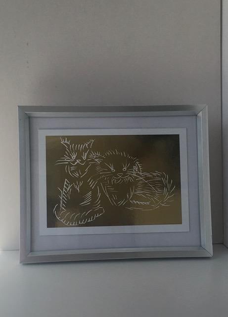 Ai Weiwei (b.1957 Chinese), Cats, (Gold Edition) Gold Foil Blocking, Framed, 2022 - 6