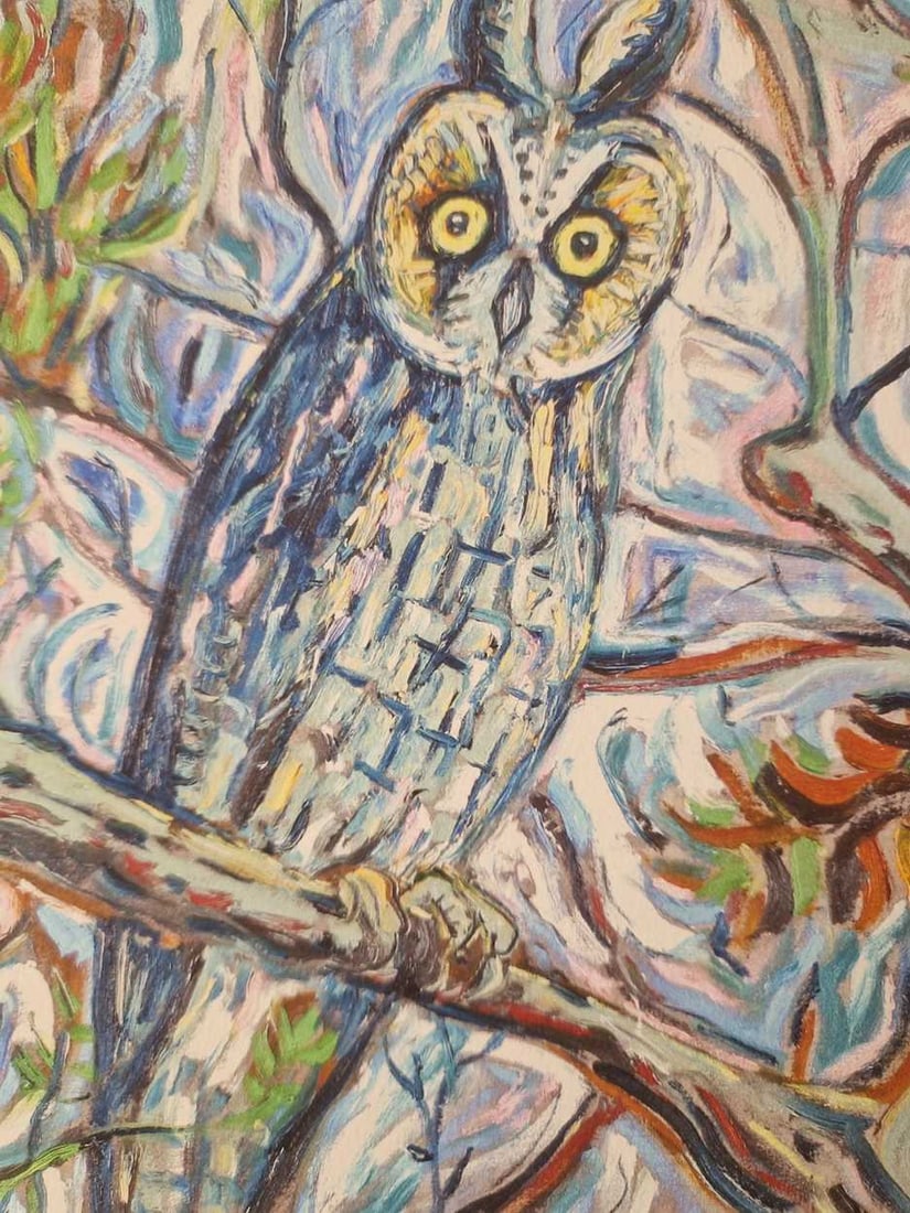 Billy Childish (1959-) Reunion Owl, From The Ghosts of Gone Birds Suite, Signed Limited Edition - 6