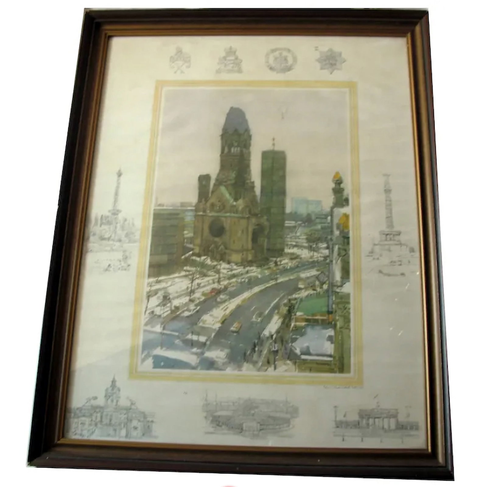 A Ken Howard OBE RA Limited Edition Print (88-100) Berlin - Military Interest C.20thC: Title: A Ken Howard OBE RA Limited Edition Print (88-100) Berlin - Military Interest C.20thC Description: A large limited edition coloured Print, No.88 - 100, of Berlin having sketched British Army