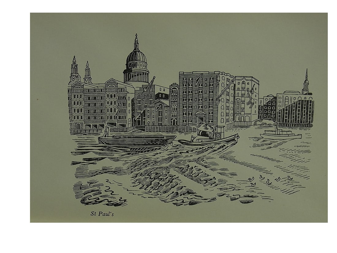 Edward Bawden Original Lithograph - London, St Pauls (1 of 1)