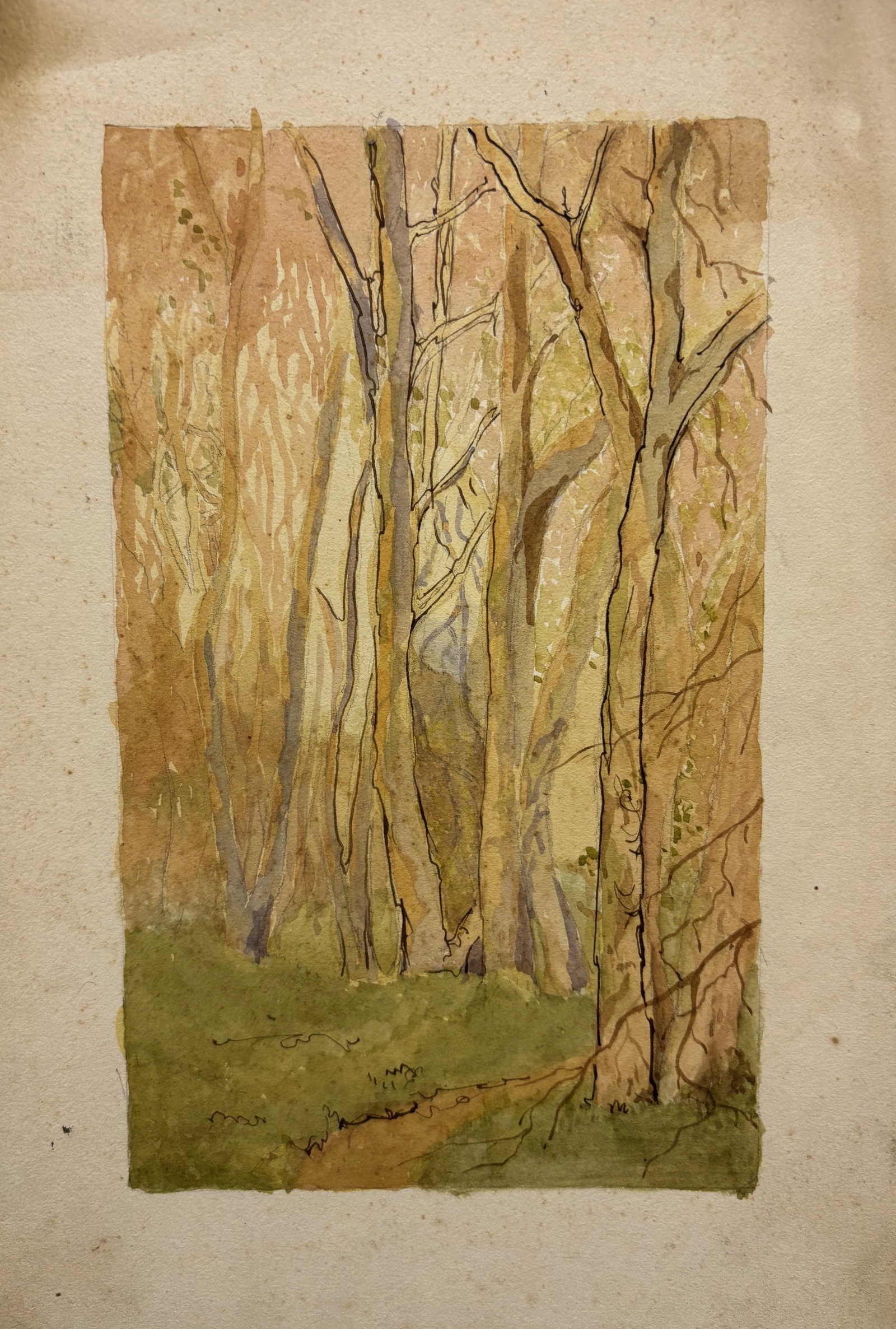 Rodney J Burn RA Watercolour Woodland Avenue, Ex Studio Sale: Title: Rodney J Burn RA Watercolour Woodland Avenue, Ex Studio Sale Description: Delightful watercolour by this respected Royal Acadamician who was a friend of L S Lowry Image 22 x 13