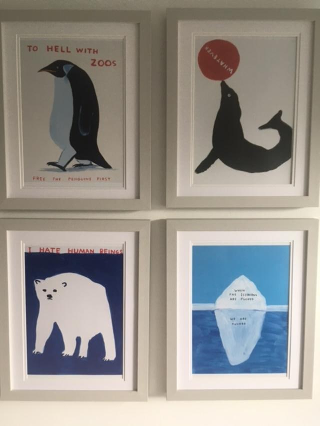David Shrigley OBE (b 1968) ‘I Hate Humans & 3 Others’, Shrig Mini Series Offset Lithogr (1 of 5)