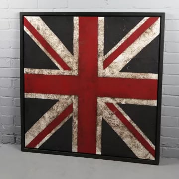 British School (20th Century) ‘Union Jack’, Oil On Canvas, Large 106 x 106 cm, Statement (1 of 4)