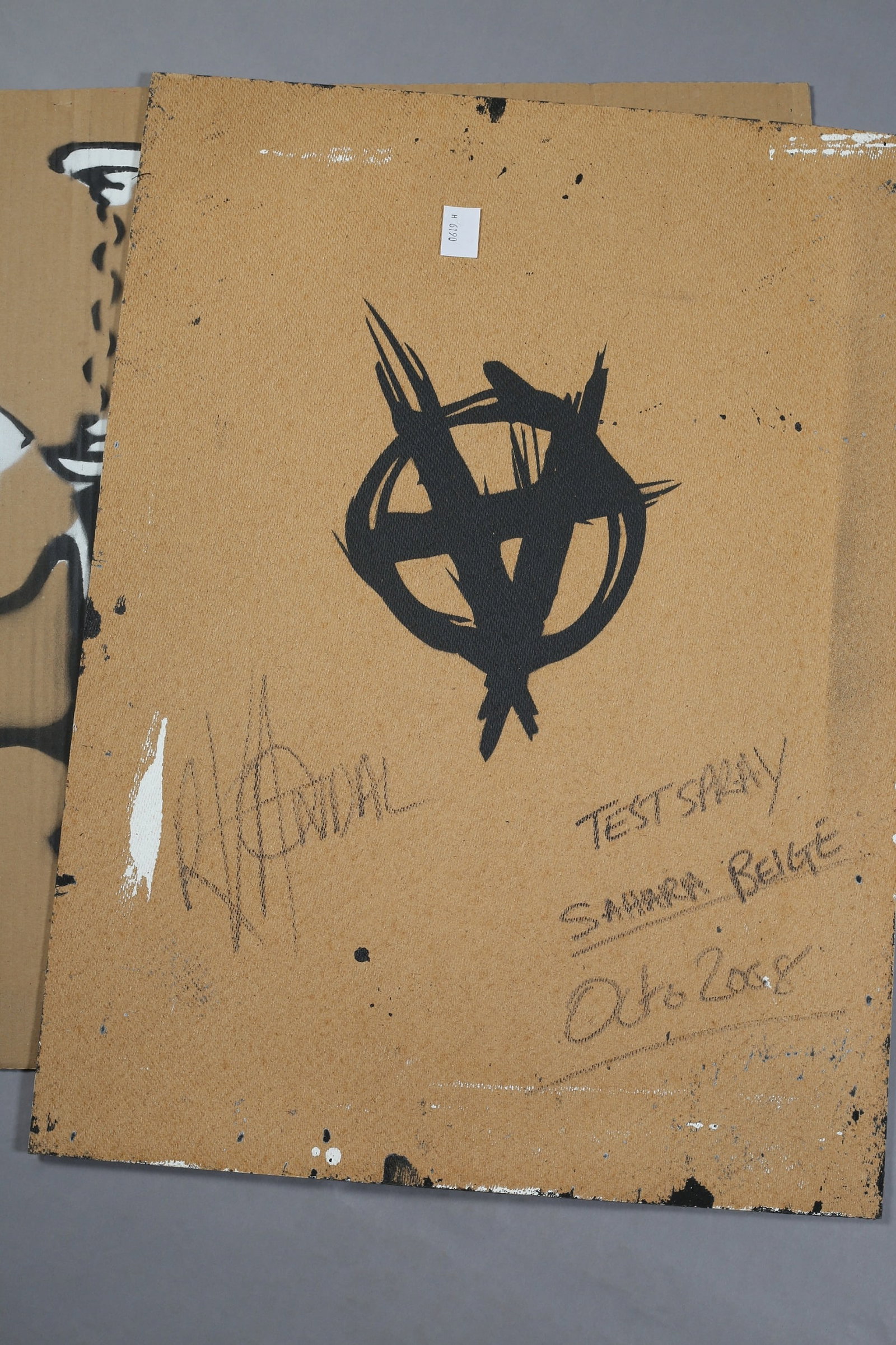 Rourke Van Dal(b1964) ‘Pissing Copper’, Spray Paint Stencil, Board, Signed, 1 Off Editio - 2