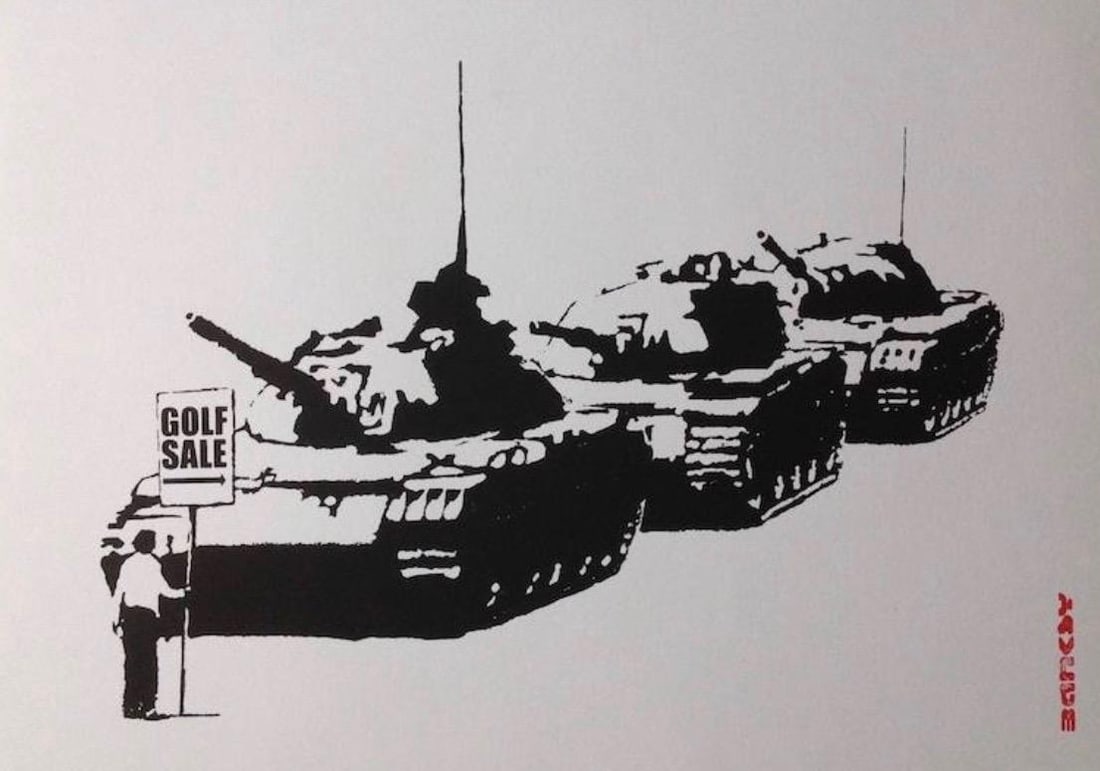 Banksy (b1974) ‘Golf Sale’ Screenprint, Editioned /500,Original West Country Prince, 201: Title: Banksy (b1974) ‘Golf Sale’ Screenprint, Editioned /500,Original West Country Prince, 2018 Description: Banksy (b1974) ‘Golf Sale’ Screenprint, Editioned /500,Original