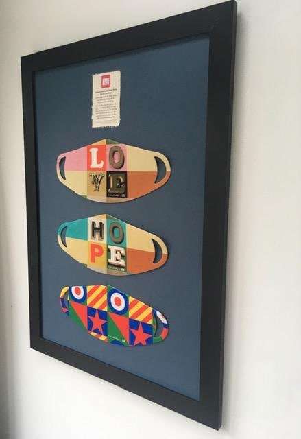 Peter Blake (1932-) Love, Hope, Britain Comic Relief Face Masks Signed, Framed, 2020 - 8