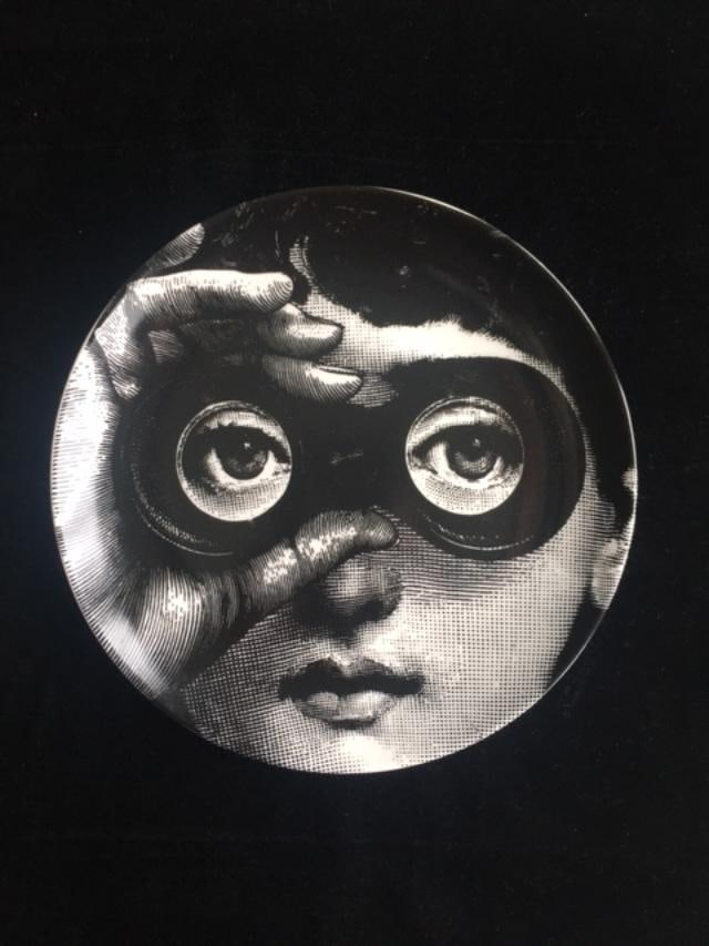 Fornasetti Style - Wall Plate, LINA, Variazioni (Spy Glasses) 8 inch Diameter: Title: Fornasetti Style - Wall Plate, LINA, Variazioni (Spy Glasses) 8 inch Diameter Description: Fornasetti Style - Wall Plate, LINA, Variazioni (Spy Glasses) 8 inch diameter Interior Des