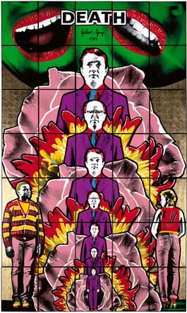 Gilbert & George (b.1943 & 42) ‘Death’, Fine Art, Offset Lithograph In Vibrant Colours, : Title: Gilbert & George (b.1943 & 42) ‘Death’, Fine Art, Offset Lithograph In Vibrant Colours, 1984 Description: GILBERT & GEORGE (b.1943 & 42) ‘Death’, Fine