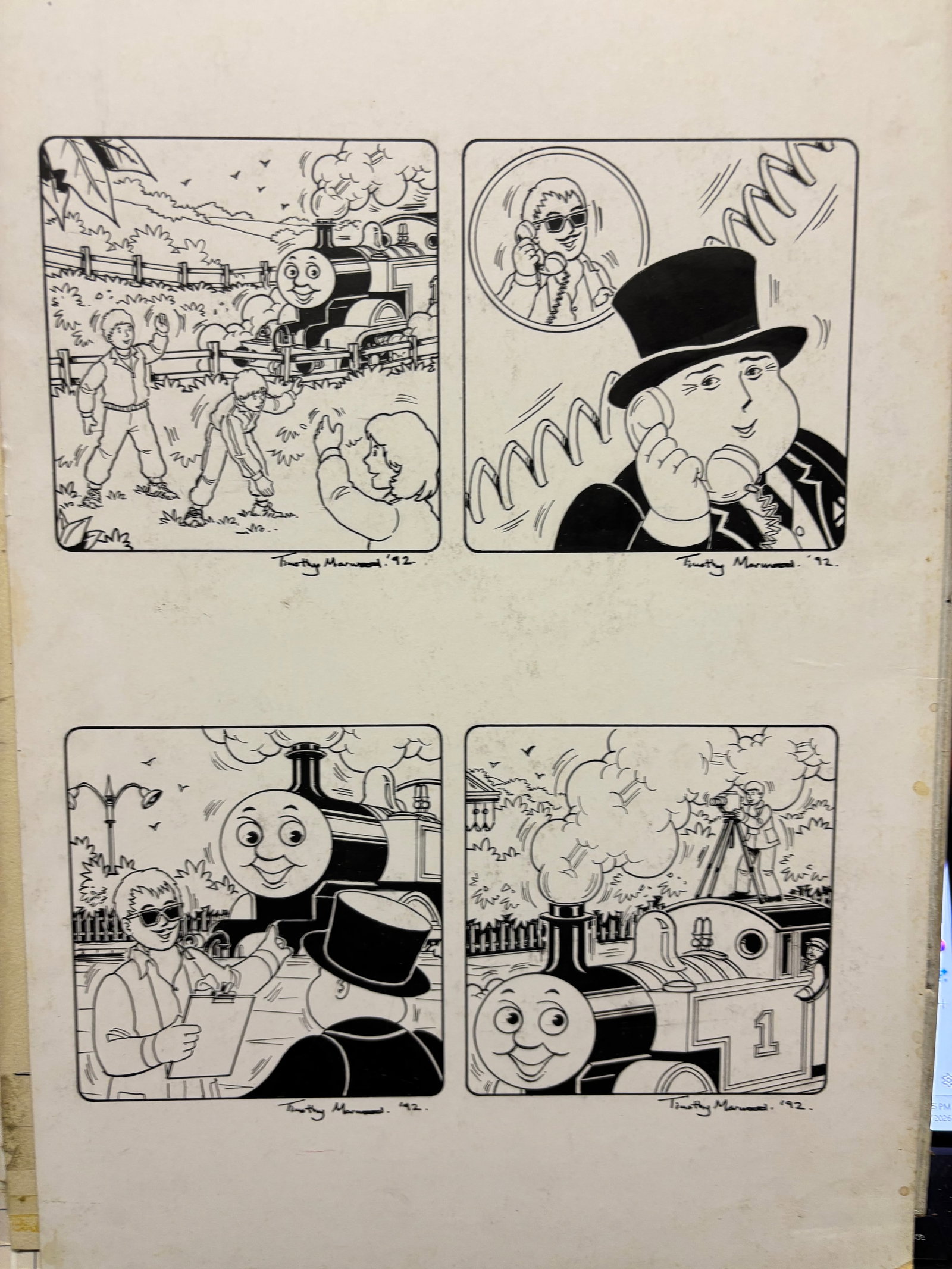 Thomas The Tank Engine & Friends Original Unique Quad Artwork 1992 Free Post In UK: Title: Thomas The Tank Engine & Friends Original Unique Quad Artwork 1992 Free Post In UK Description: This is a full page of original artwork for Thomas the Tank Engine & Friends / issue 122