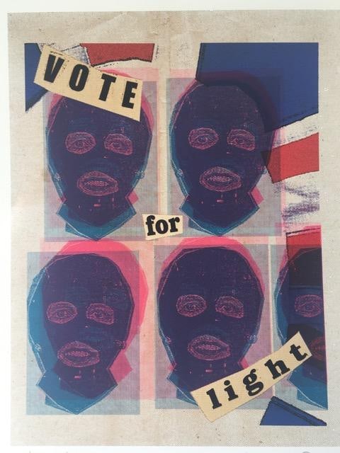 Jamie Reid (1947-2023) 'Vote For Light', Titled, Screenprint, Signed, Editioned, Framed, 1987 - 8