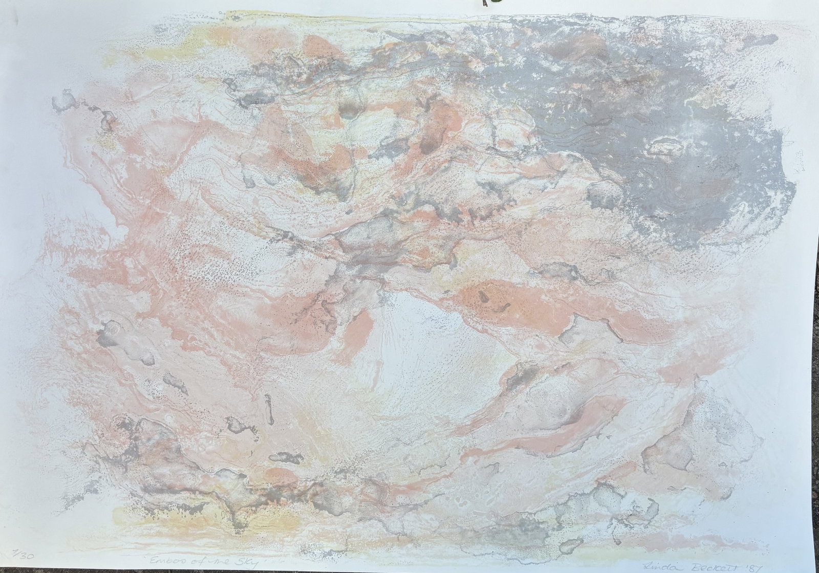 Linda Beckett Very Rare (x/30) Curwen Printed Embers of the Sky Free Post In UK - 3