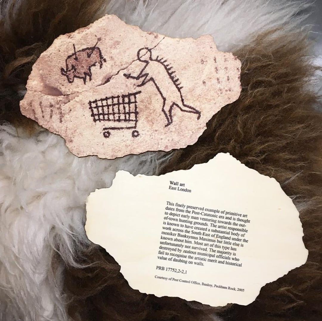 Banksy - Peckham Trollies Wooden Postcard - Limited Edition For British Museum: Title: Banksy - Peckham Trollies Wooden Postcard - Limited Edition For British Museum Description: Banksy - Peckham Trollies Wooden postcard 18 x 12 cm Limited edition for British Museum 