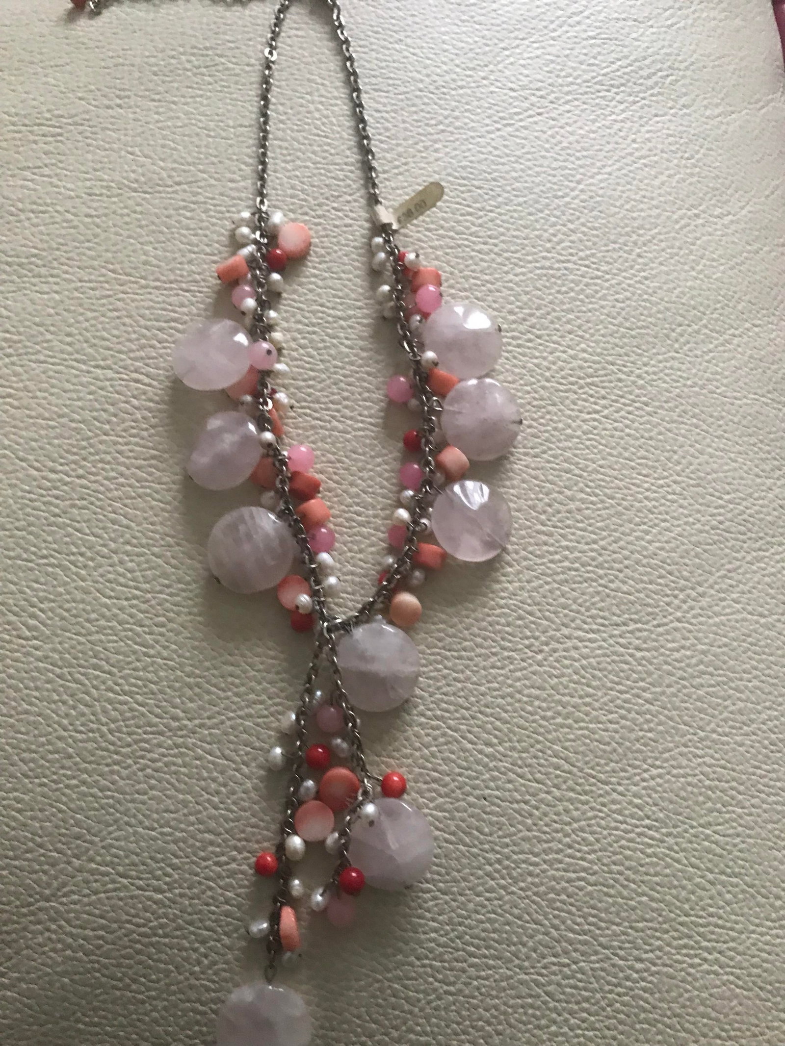 Butler & Wilson Rose Quartz, Pearl and Coral Bead Necklace - 2