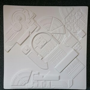 Sir Eduardo Paolozzi,CBE,RA (1924-2005) Mural Plaque, Abstract Architectural Biscuit Porcelain, 1... - 6