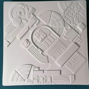 Sir Eduardo Paolozzi,CBE,RA (1924-2005) Mural Plaque, Abstract Architectural Biscuit Porcelain, 1... - 8