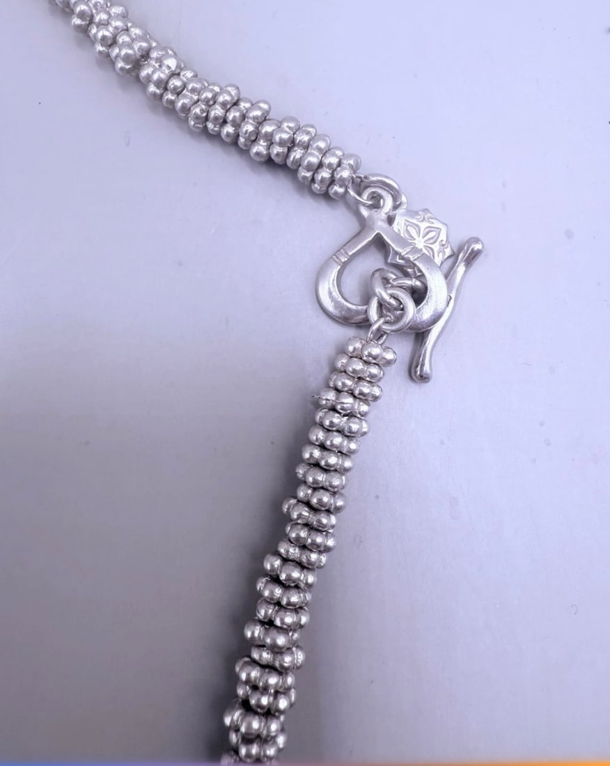 Rare Vintage Sterling Silver Heavy Chunky Open Heart Dower & Hall Necklace 70.1g - 5