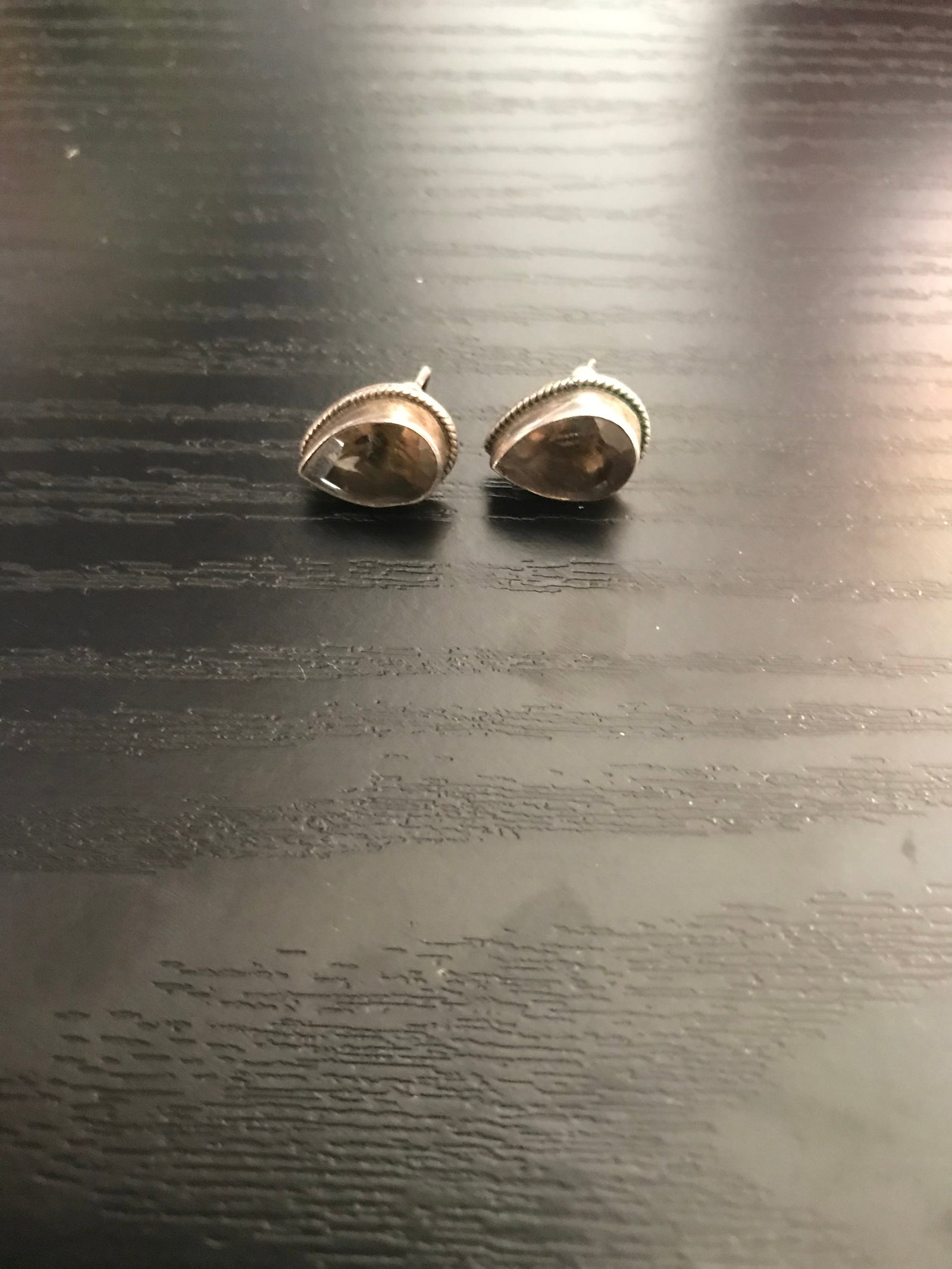 Smoky Quartz Sterling Silver Stud Earrings - 3