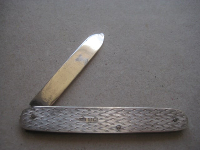 George V All Silver Folding Fruit Knife, Sheffield 1925 - 2