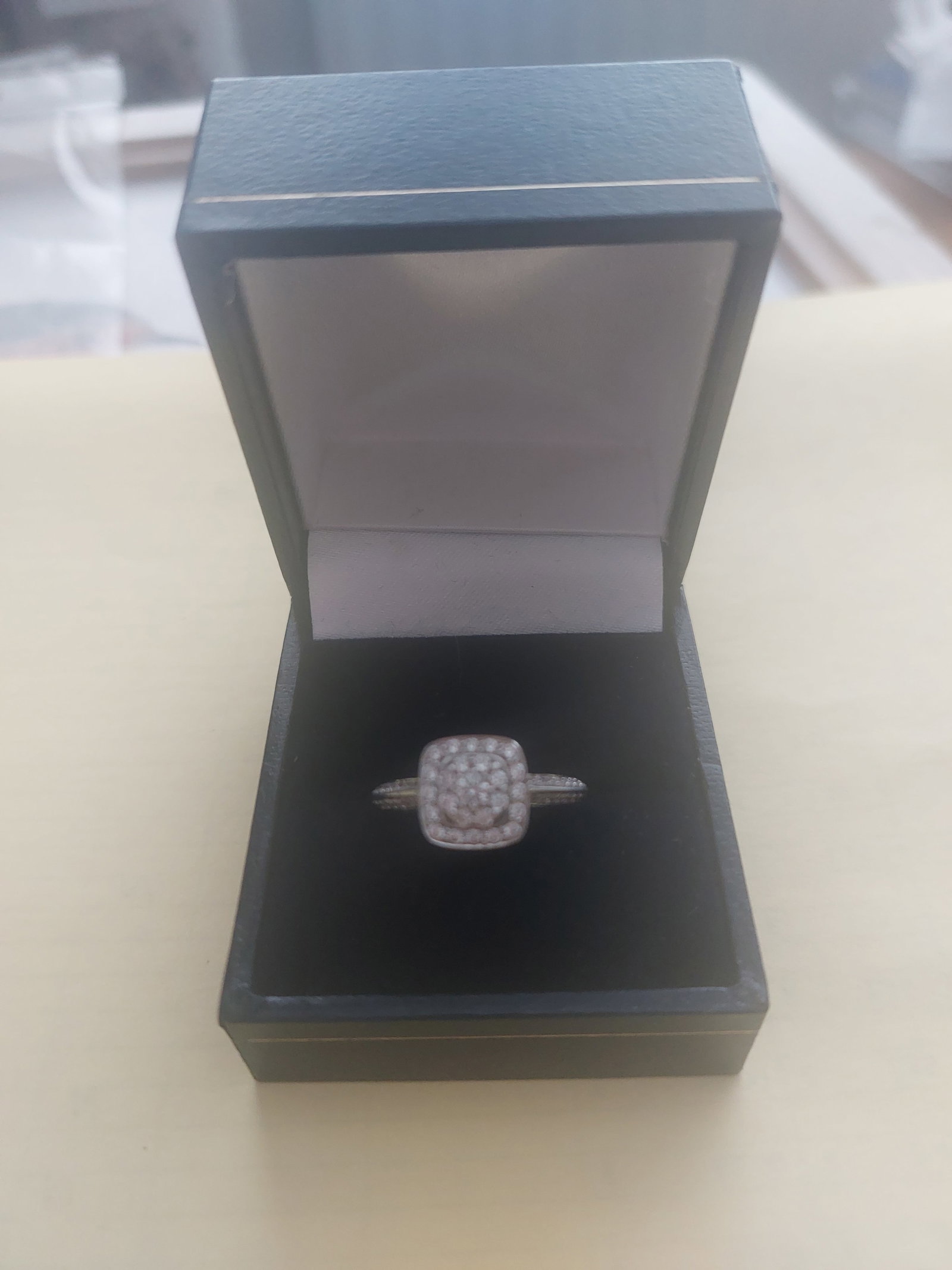 Rhodium Plated Ring 1.25 Carat CZ Stones Size O - 2
