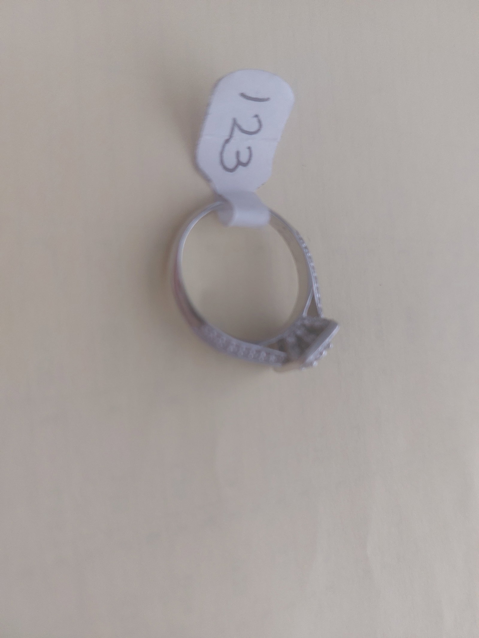 Rhodium Plated Ring 1.25 Carat CZ Stones Size O - 4
