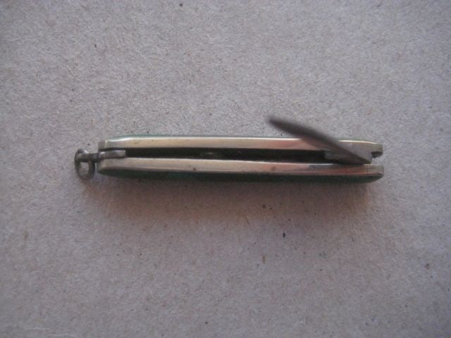 Vintage Miniature Green Agate Hafted Penknife, c1940 - 3