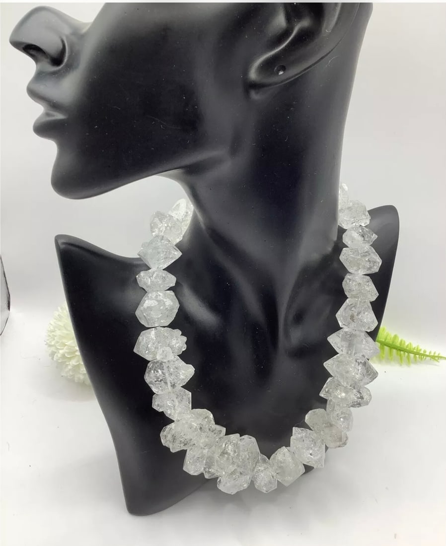 Artisan Unique Handmade Double Terminated Large Diamond Quartz Necklace: Title: Artisan Unique Handmade Double Terminated Large Diamond Quartz Necklace Description: This truly stunning bespoke unique one off artisan handmade statement necklace has been created with