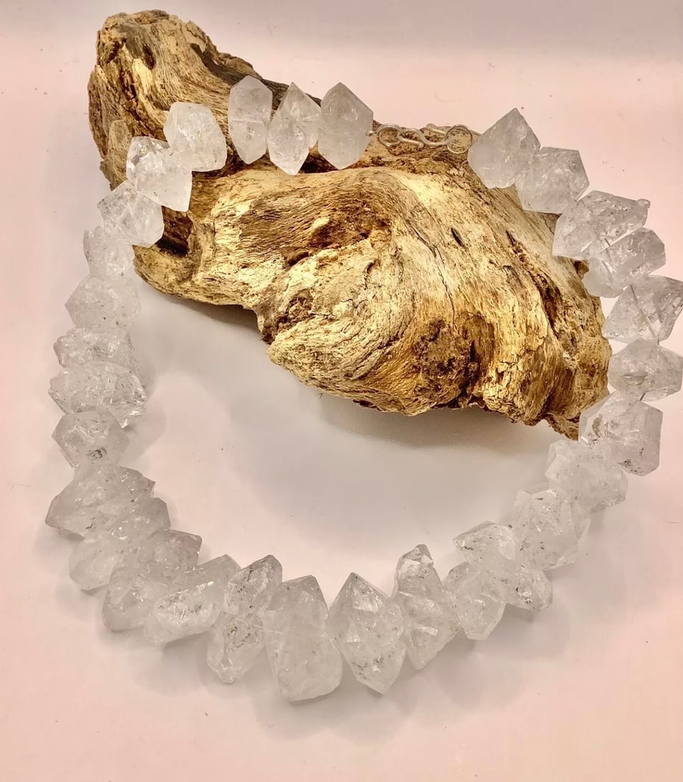 Artisan Unique Handmade Double Terminated Large Diamond Quartz Necklace - 2
