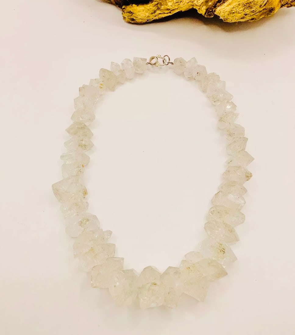 Artisan Unique Handmade Double Terminated Graduated Diamond Quartz Necklace - 3