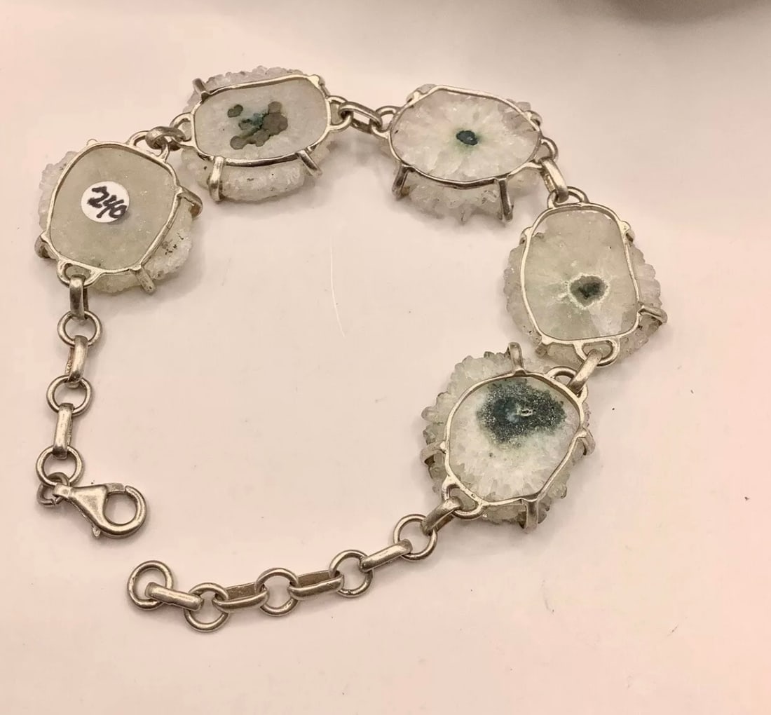Artisan Bespoke Unique Handcrafted Sterling Silver & Solar Quartz Bracelet - 4