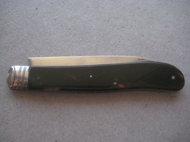 Rare Victorian Abalone Inlaid Silver Bladed Folding Fruit Knife, Birmingham 1868 - 6