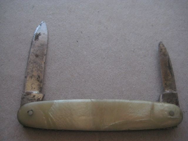 Vintage Osborne Advertising Twin Steel Bladed Folding Fruit Knife, c1920 - 2