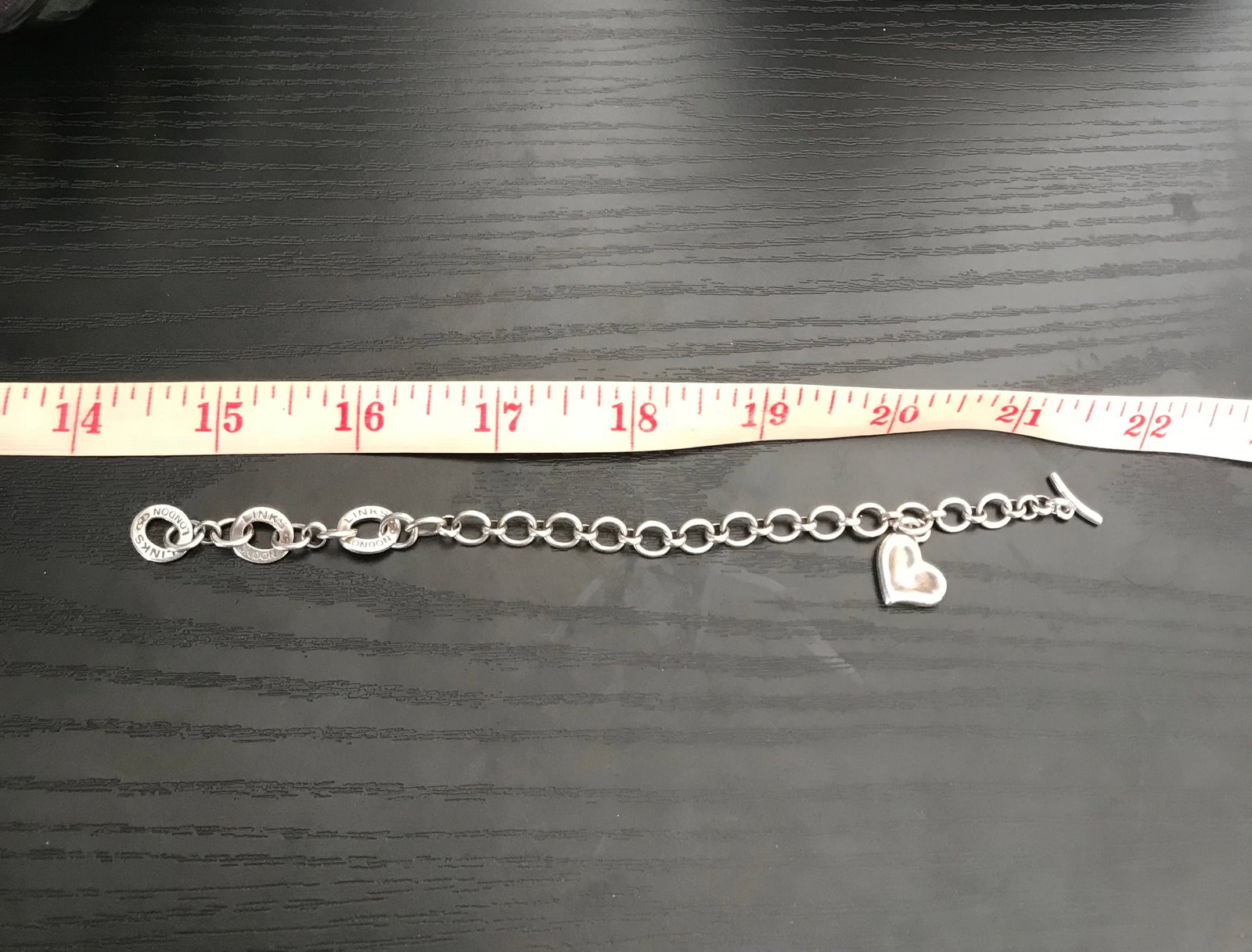 Sterling Silver Heart Charm Bracelet Vintage: Title: Sterling Silver Heart Charm Bracelet Vintage Description: Sterling silver bracelet with heart charm. Toggle closure. Size is small. Great for a child or adult with small