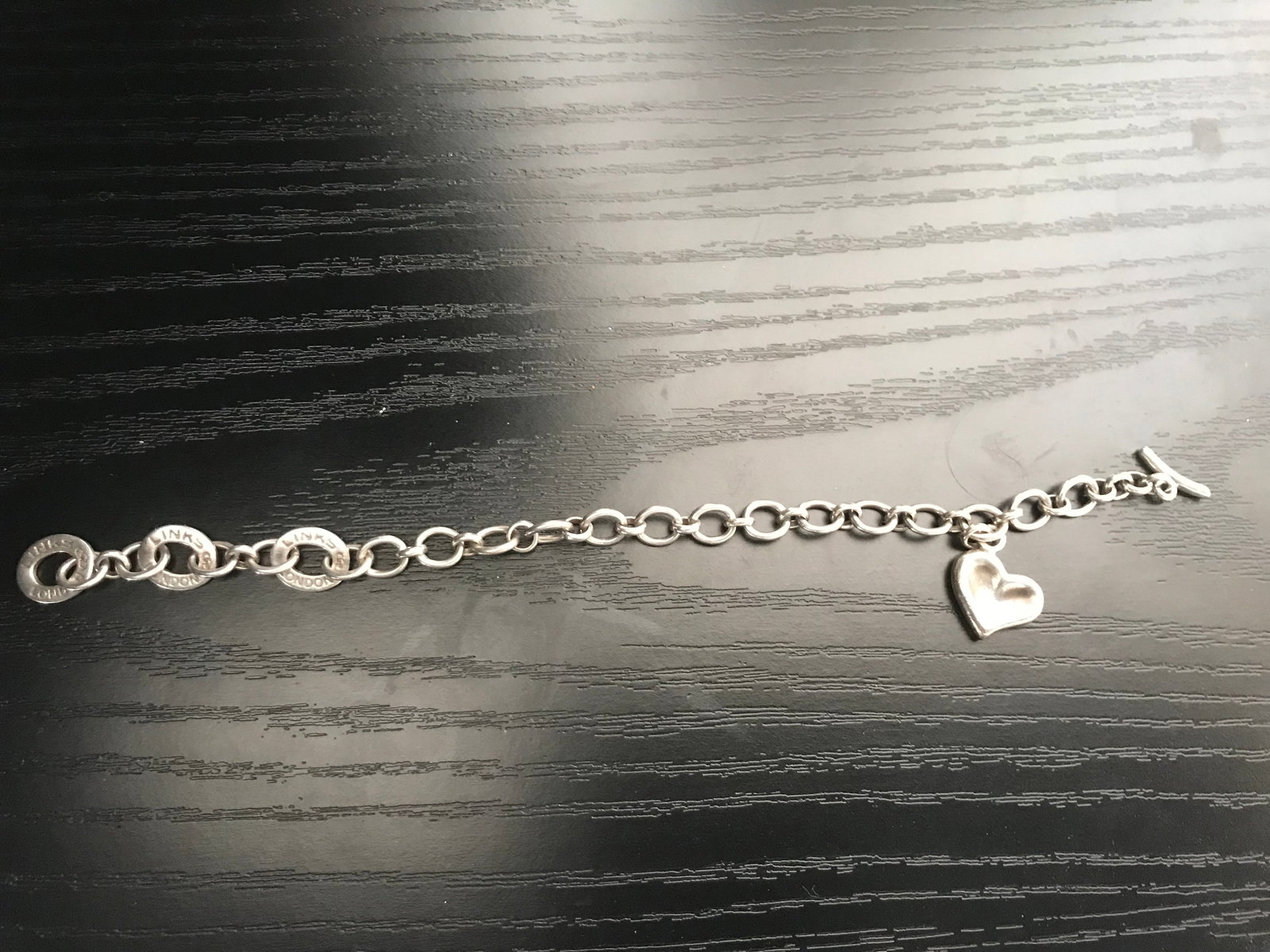 Sterling Silver Heart Charm Bracelet Vintage - 3