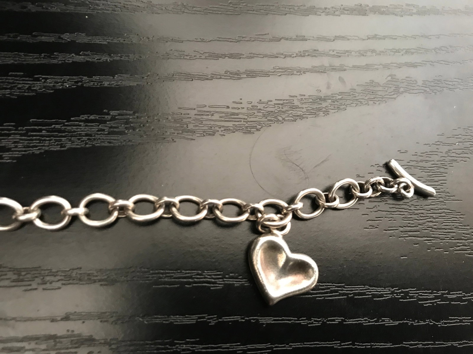 Sterling Silver Heart Charm Bracelet Vintage - 4