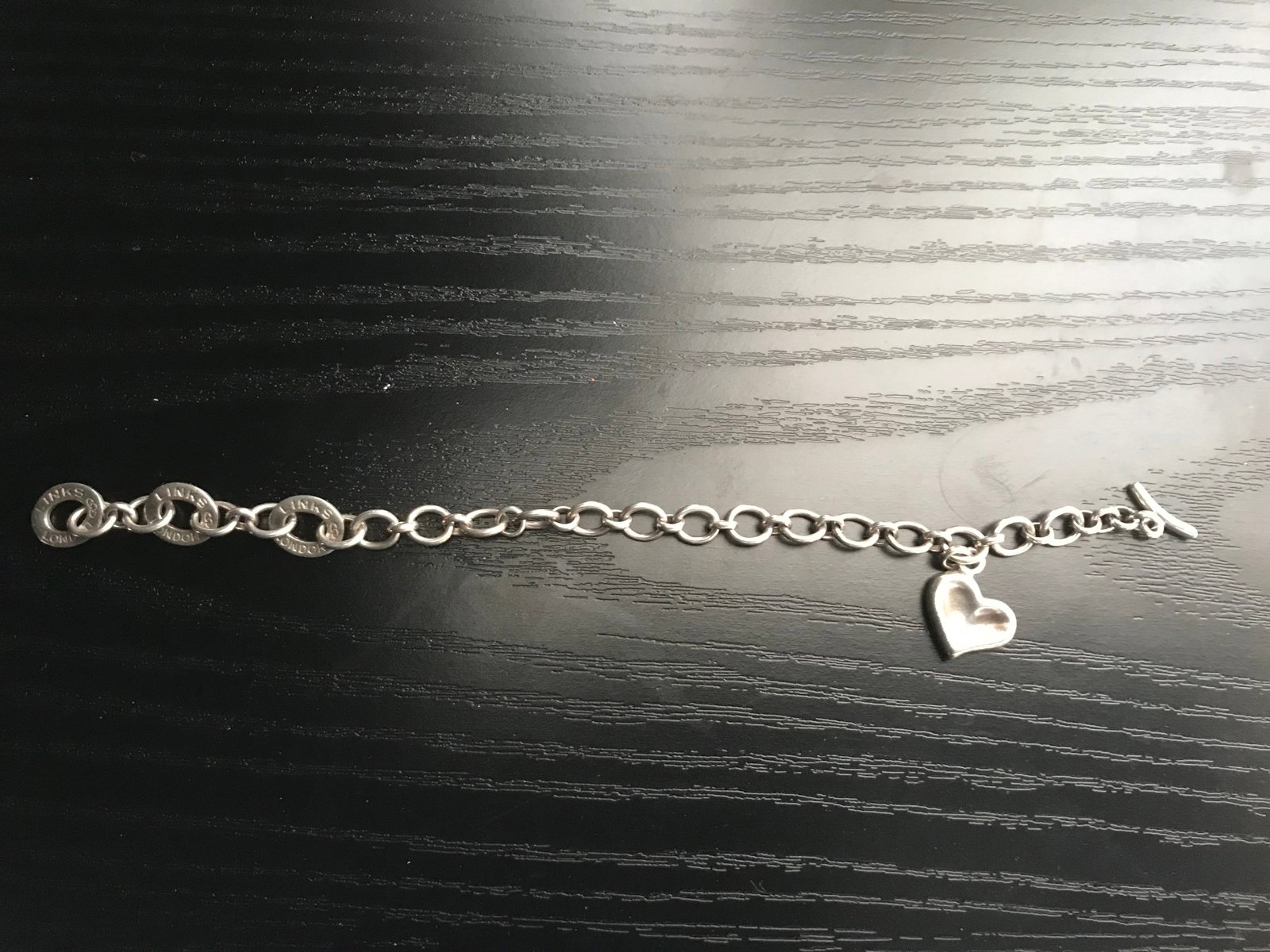 Sterling Silver Heart Charm Bracelet Vintage - 6