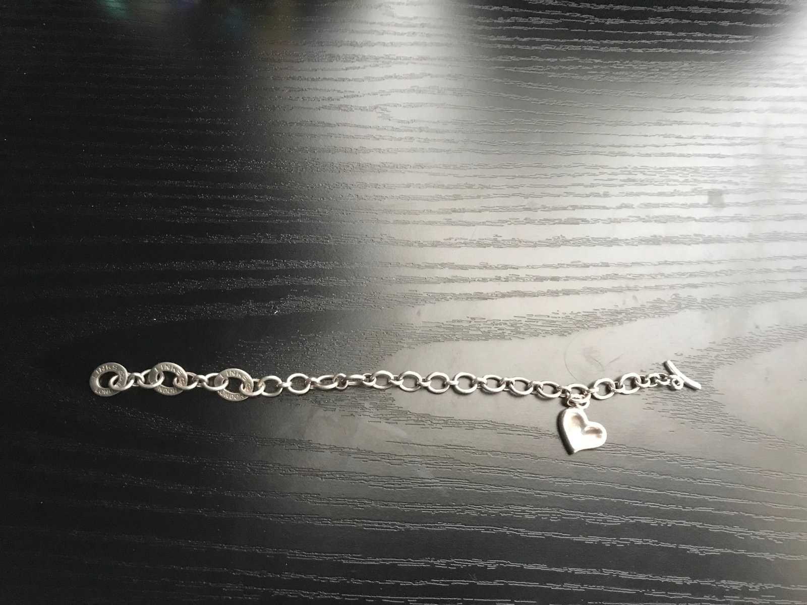 Sterling Silver Heart Charm Bracelet Vintage - 8
