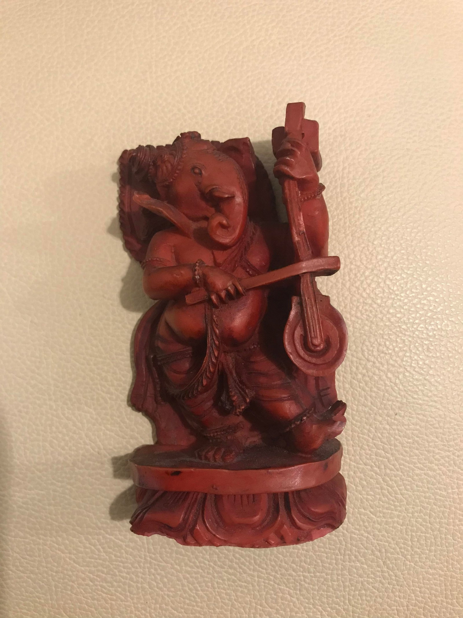Vintage Lord Ganesha Coral Statue - 3