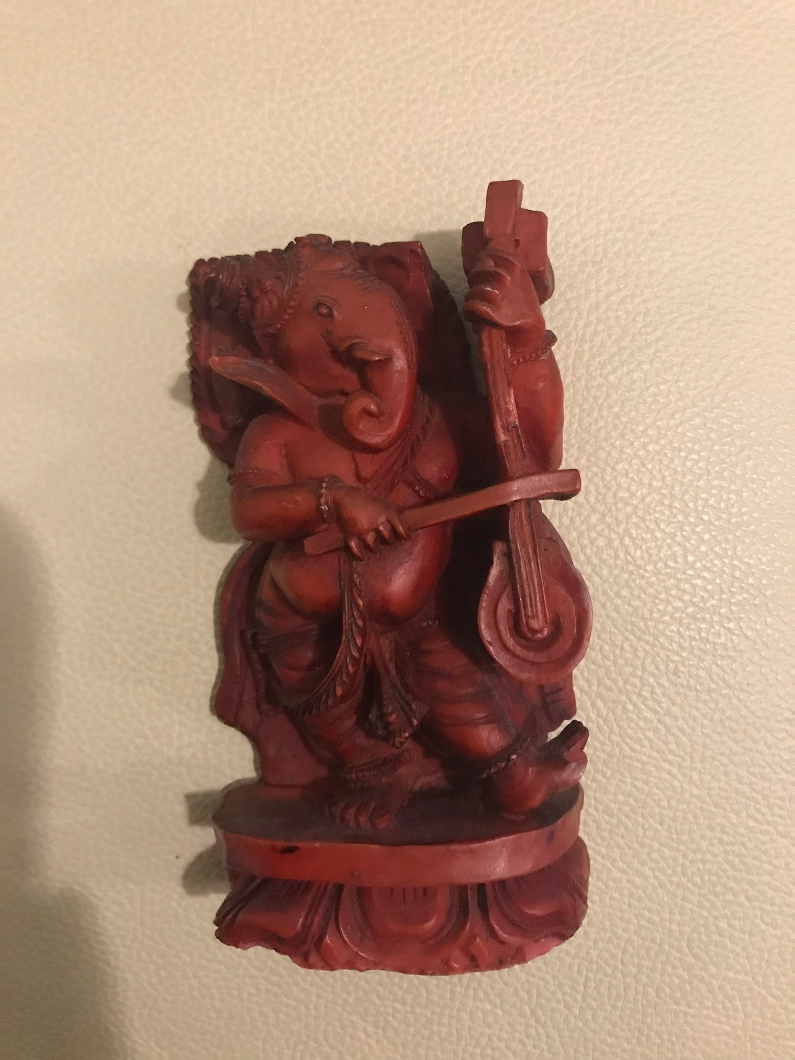 Vintage Lord Ganesha Coral Statue - 9