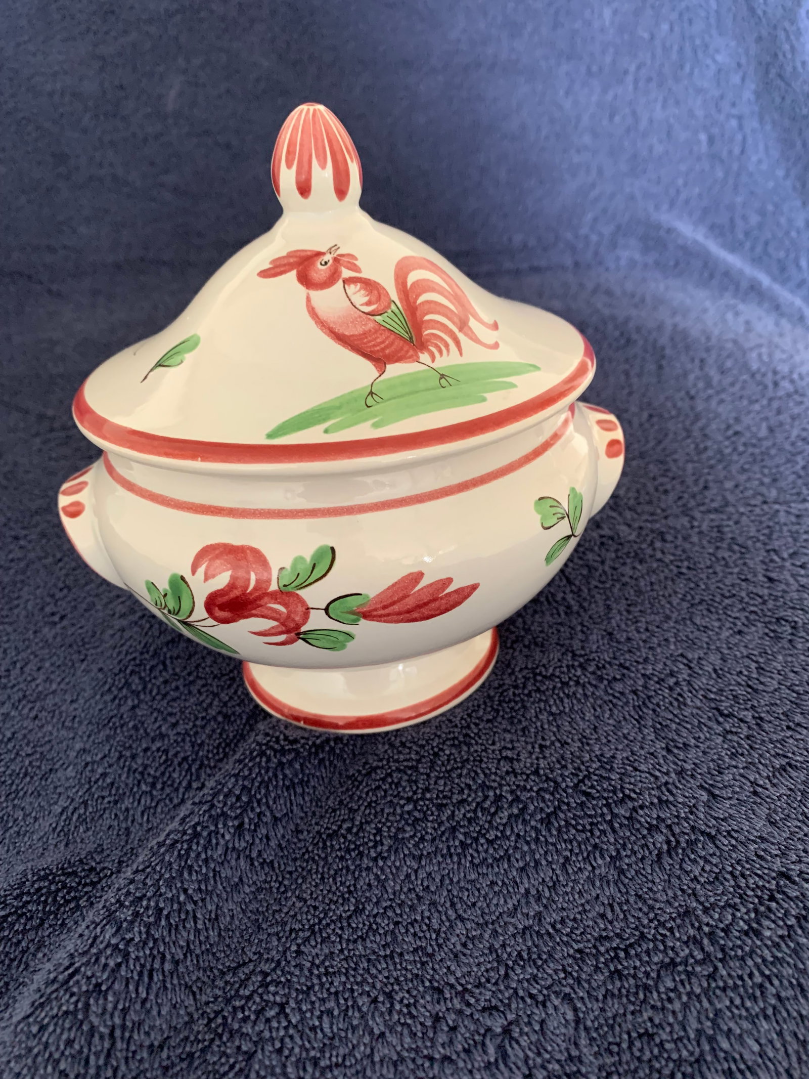 Antique French Sugar Bowl, c1920’s, Fait Main, Faiences d’Art, Strasbourg. - 2