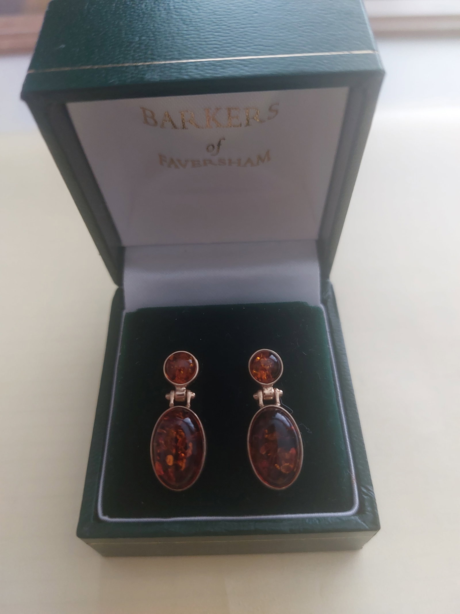 Gold and Amber Earrings - 3