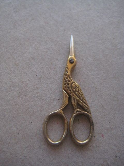Vintage Miniature Stork Pair of Scissors - 2
