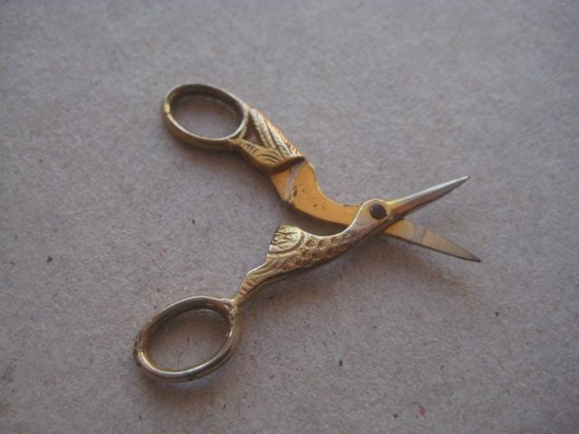 Vintage Miniature Stork Pair of Scissors - 3