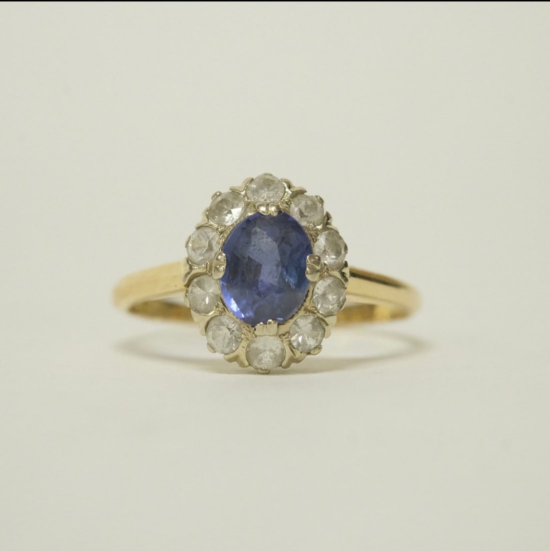 Carmose Ring, 18 K Gold With 0.25 ct Topaz and White Stones: Title: Carmose Ring, 18 K Gold With 0.25 ct Topaz and White Stones Description: DG& CO Malmo Size 16 mm/51 Size M1/2 / N Weight 2.1 grams Fully hallmarked Delivery - £10
