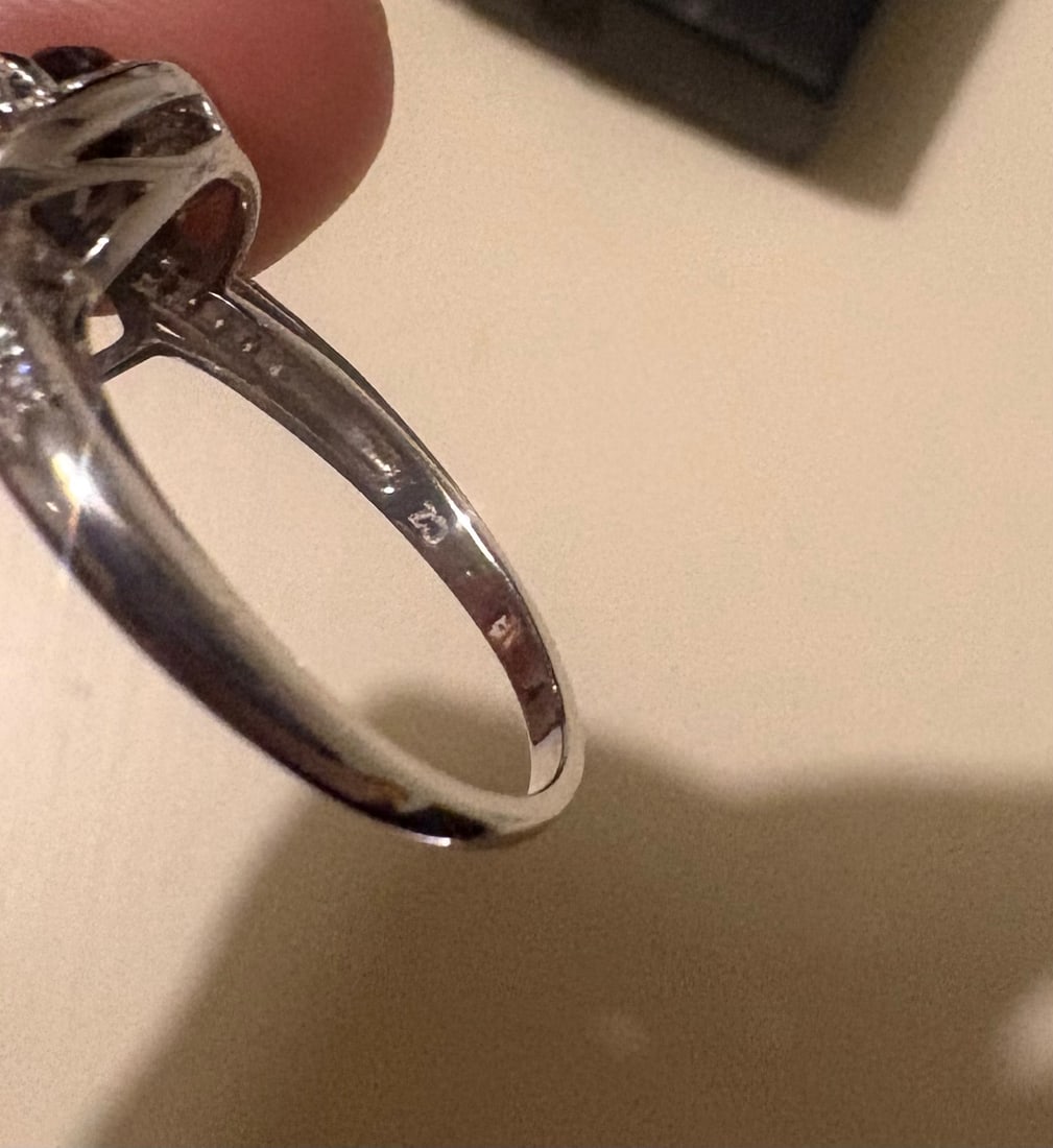Silver Ring With CZ and Blue Stone, 4 grams, Q - 4