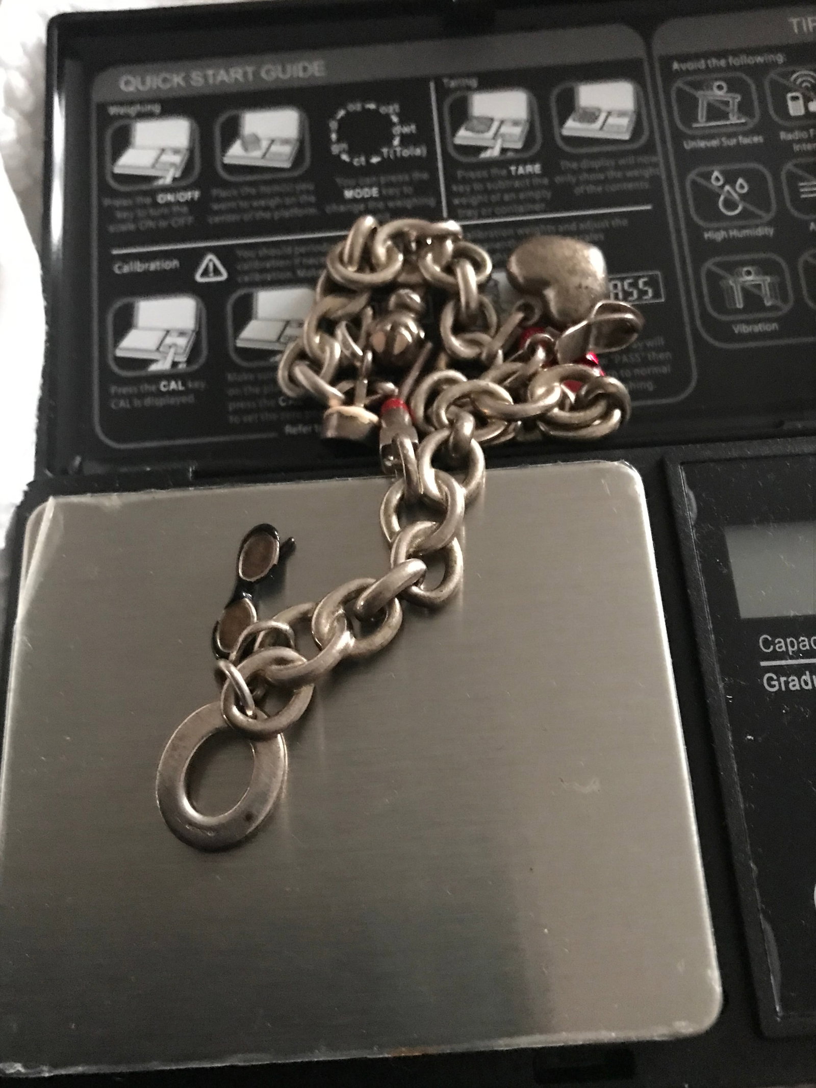 Heavy Sterling Silver 925 Charm Bracelet With Charms - 4