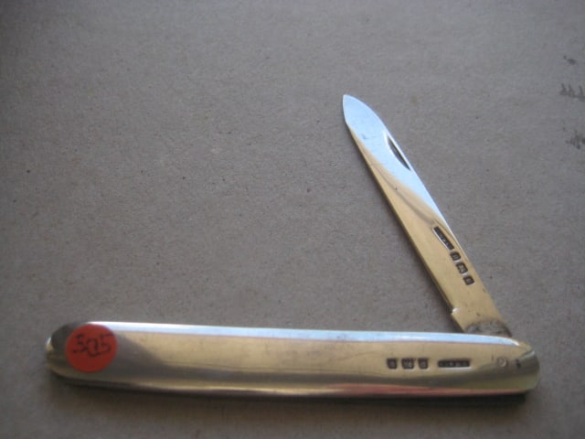 George V All Silver Sampson Mordan London Hallmarked Folding Fruit Knife: Title: George V All Silver Sampson Mordan London Hallmarked Folding Fruit Knife Description: George V All Silver Folding Fruit Knife. Hallmarked for London 1930, and mad