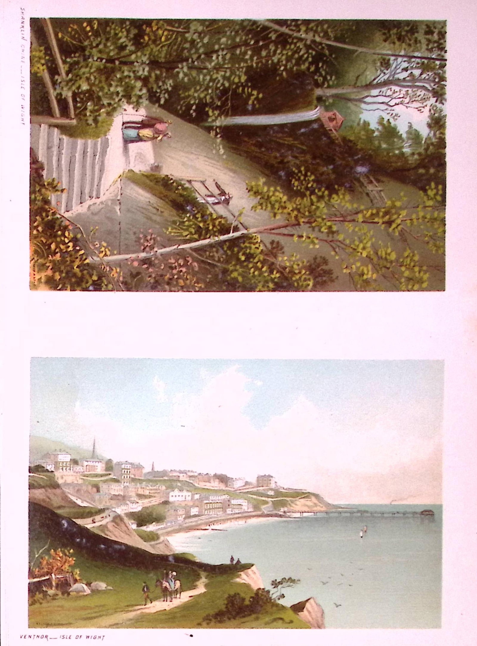 Isle of Wight Shanklin Chine & Ventor Victorian Antique Double Print-49: Title: Isle of Wight Shanklin Chine & Ventor Victorian Antique Double Print-49 Description: This Antique Illustration Has Been Removed from a First Edition of. English Scenery Cities, Lakes