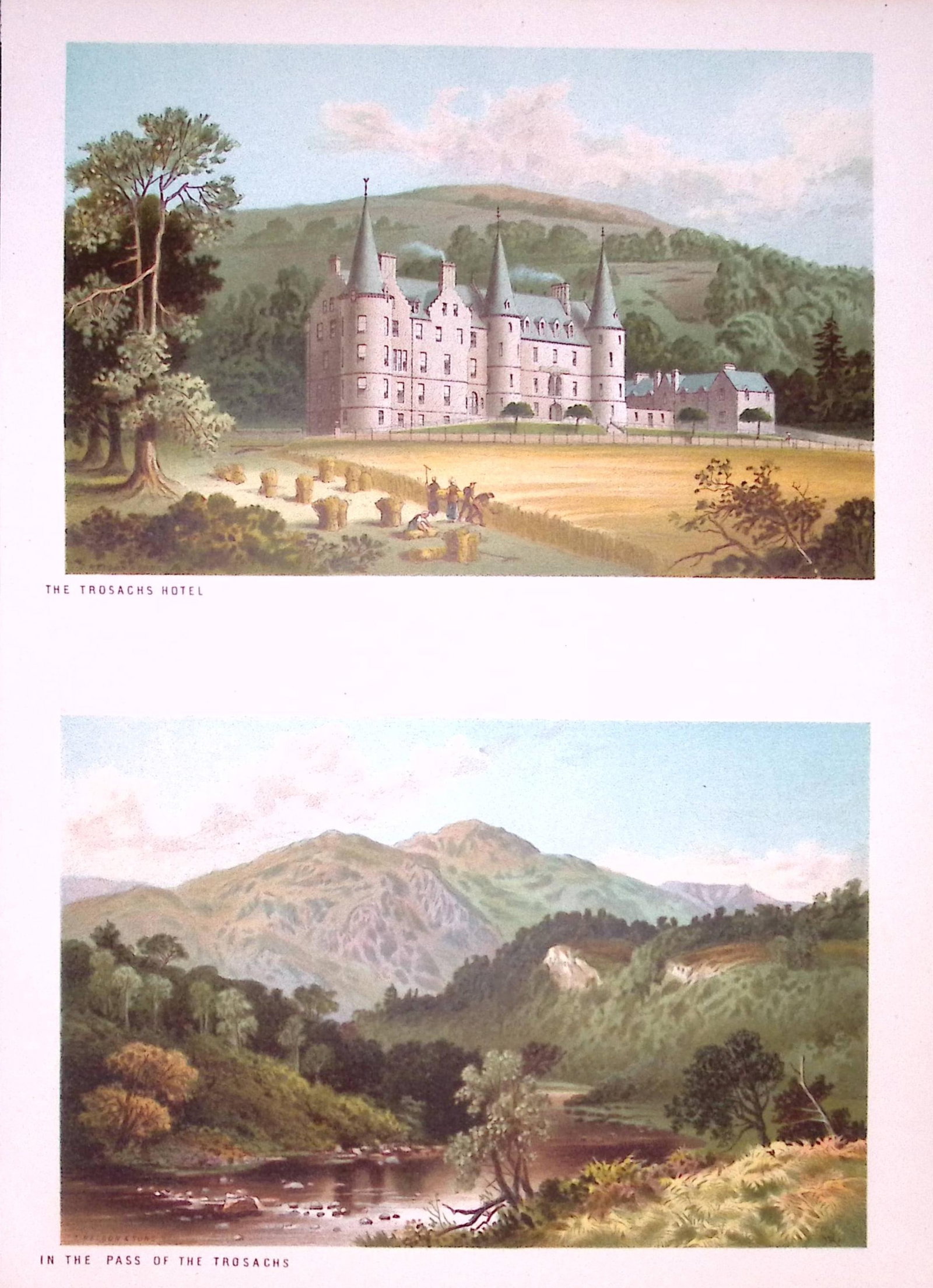 Scotland The Pass of The Trossachs Antique Coloured Print-30a (1 of 1)