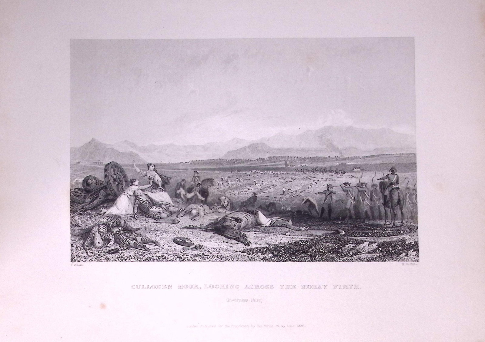 Battle of Culloden Moor Scotland W Beattie 188 Years-Old Antique Steel Engraving-28: Title: Battle of Culloden Moor Scotland W Beattie 188 Years-Old Antique Steel Engraving-28 Description: Scotland Illustrated in a Series of Views Takes Expressly for This Work by Messrs William